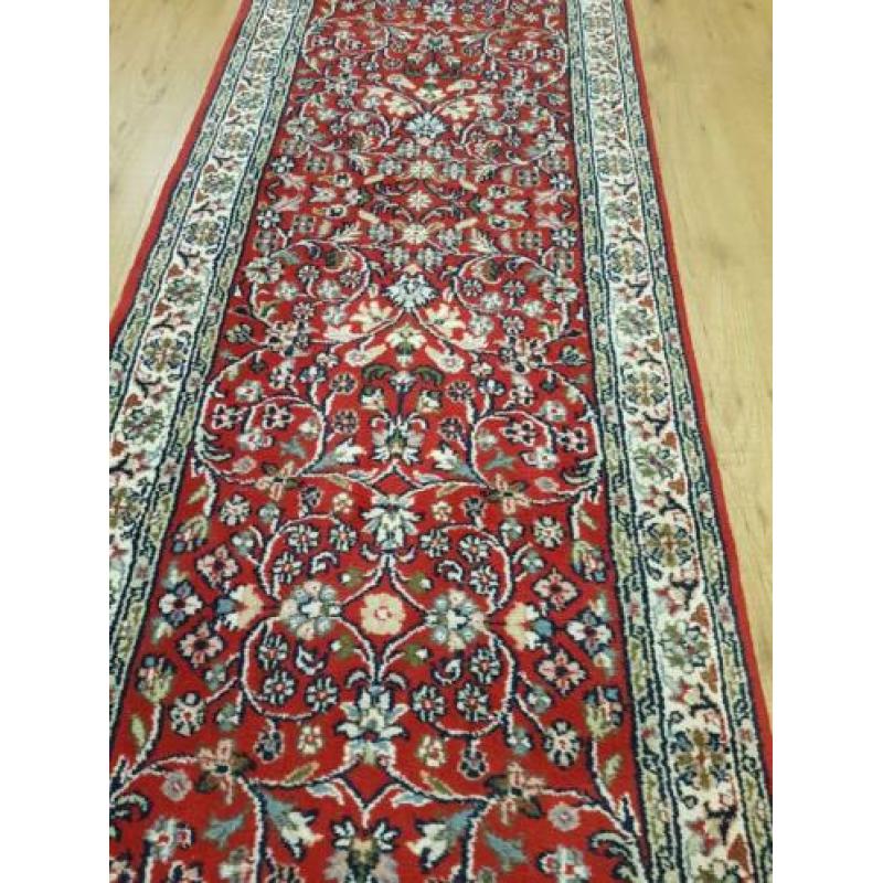 Vintage handgeknoopt perzisch tapijt loper 306x80