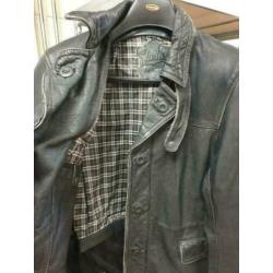 Held tribute maat 54, retro motorjas leder
