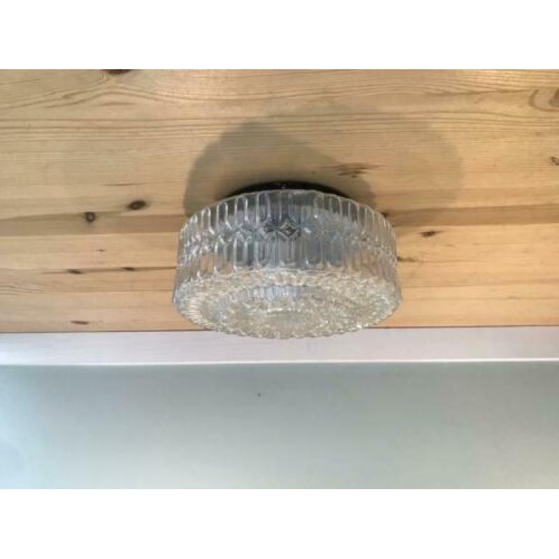 Vintage plafonnière retro plafondlamp glas
