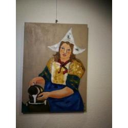 Schilderij "melkmeisje van..."