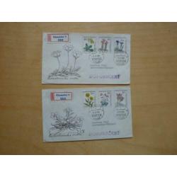 2x FDC Ceskoslovensko Tsjecho-Slowakije 1960 Bloemen