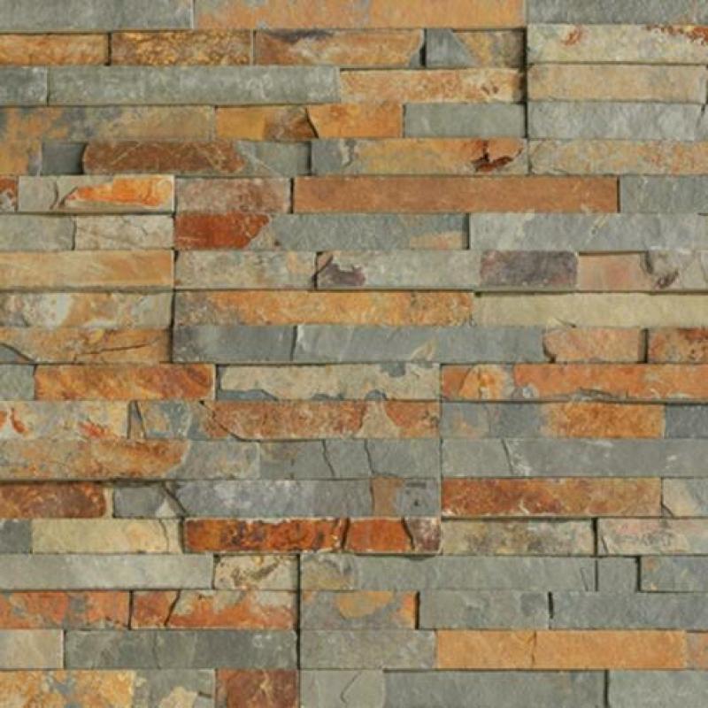 wandbekleding / steenstrips Rusty Slate leisteen breukruw