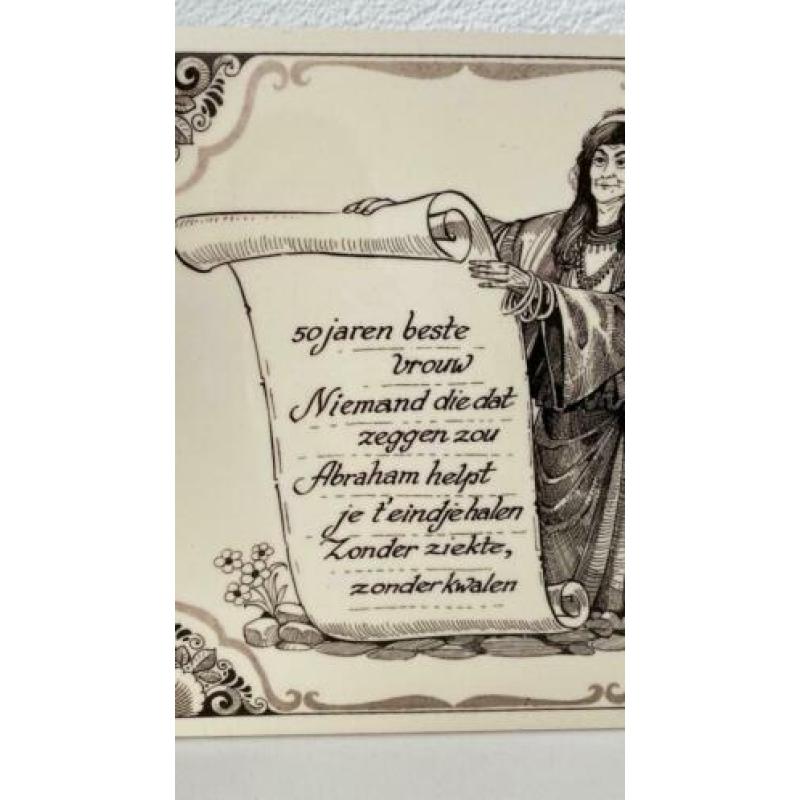 50 jaren de beste vrouw - spreuk tegel 20 bij 20 cm