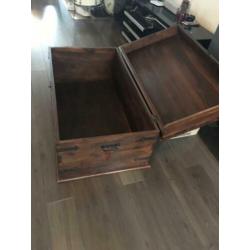 Houten kist, salon tafel, dekenkist