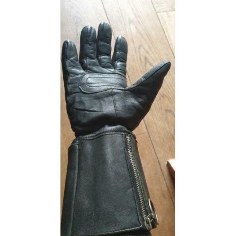 Vintage leren dames motorhandschoen