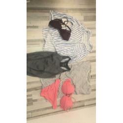 Tas vol kleding maat L/XL broeken tops vesten Jas enz