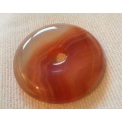 Carneool hanger in donutvorm - diameter 3cm