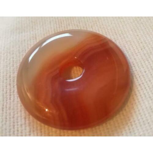 Carneool hanger in donutvorm - diameter 3cm