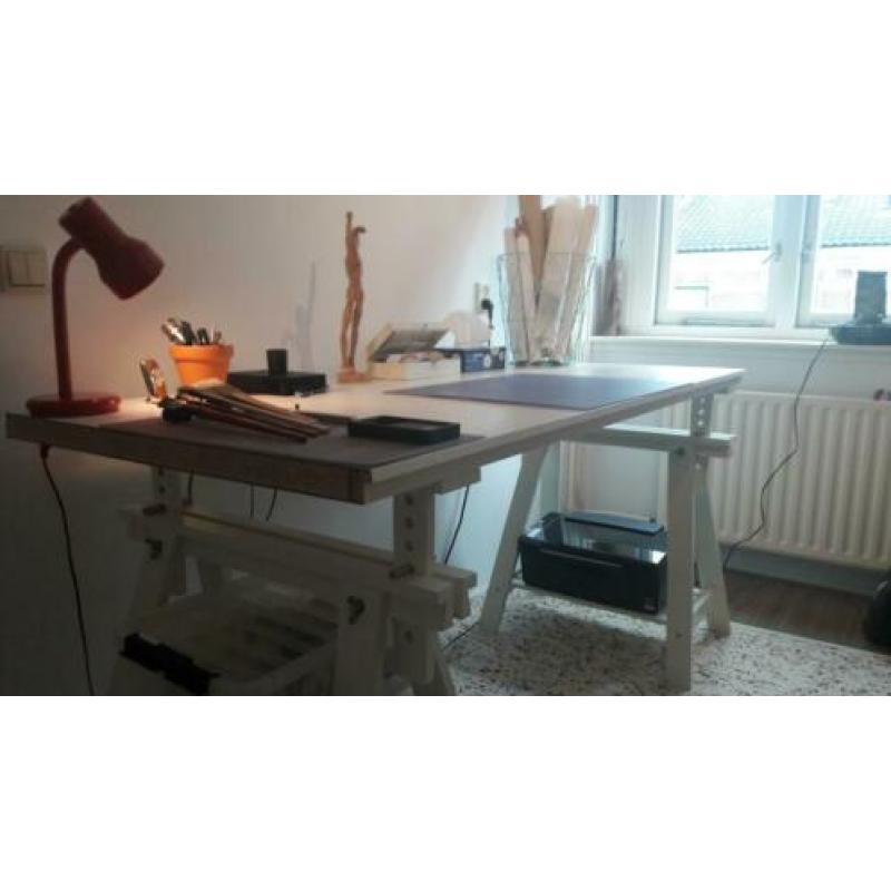 Schragen wit Ikea met tafelblad