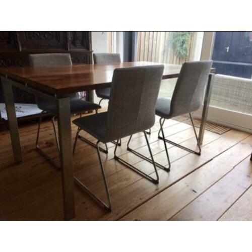 Strakke grijze eetkamerstoelen