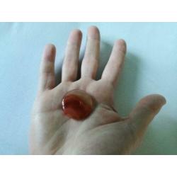 Carneool hanger in donutvorm - diameter 3cm