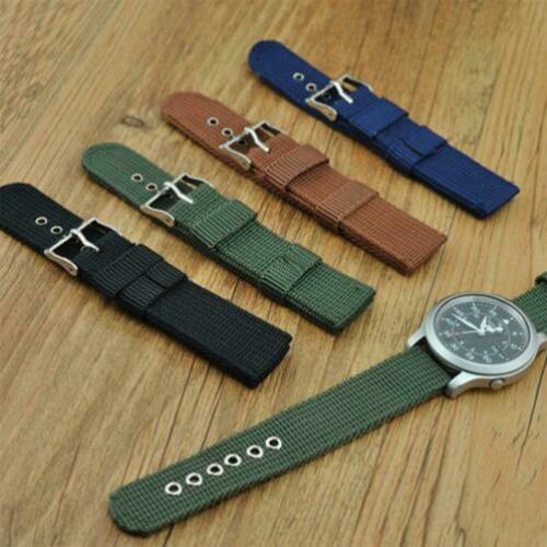 Canvas horloge bandje band zwarte blauwe 18mm 20mm 22mm