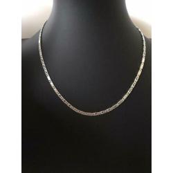 Zilveren ketting met massieve/valkenoog schakels