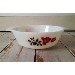 Arcopal schaal met roos Vintage Retro