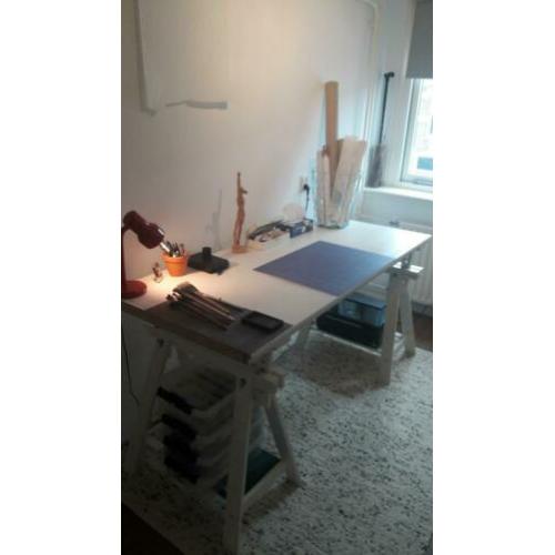 Schragen wit Ikea met tafelblad