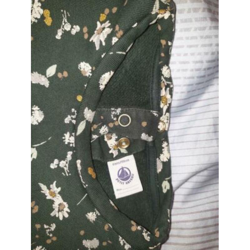 Groen gebloemd jurkje van petit bateau mt. 6 jaar 116cm