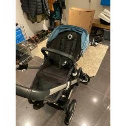 Zeer nette Bugaboo Buffalo kinderwagen Petrol Zwart