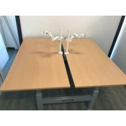 Duo bureau met 2 monitorarmen aanbieding op=op