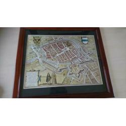 Ingelijste kaart van Groninga, Groningen (1575), erg mooi!