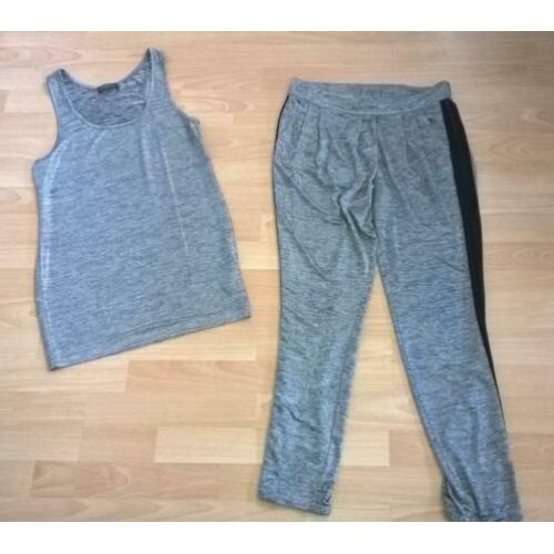 So Allure 2-dlg.set (top+broek!) grey mel.lurex mt.38 ZGAN!