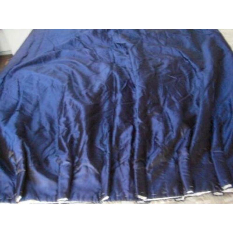 Gordijn (koren) blauw met witte voeriing ,extra lang( 320 c
