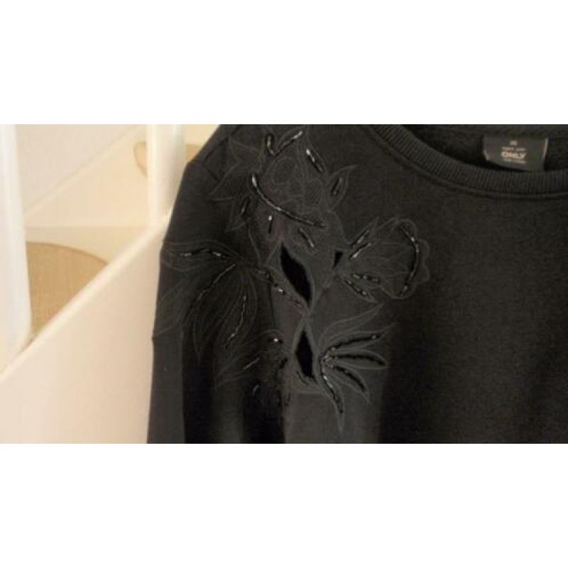 NIEUW! Dames sweater zwart only mt XL katoen lange mouw