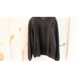 NIEUW! Dames sweater zwart only mt XL katoen lange mouw