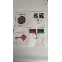 België, Europazegels 1964/ 1968. 8 enveloppen