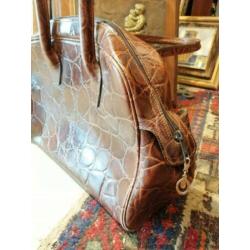 Vintage leren tas, made in France.
