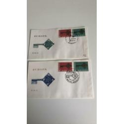 België, Europazegels 1964/ 1968. 8 enveloppen