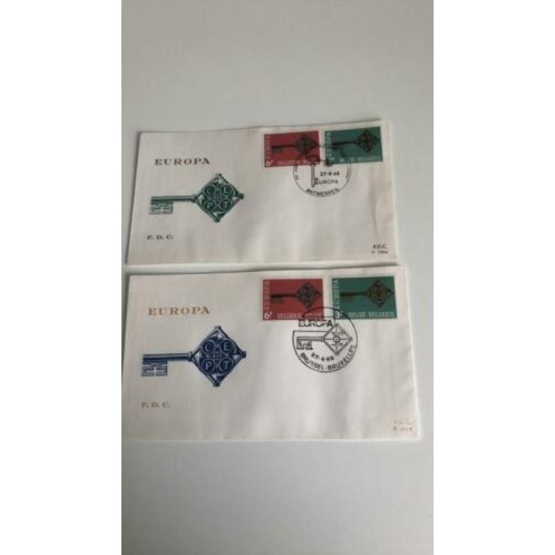 België, Europazegels 1964/ 1968. 8 enveloppen