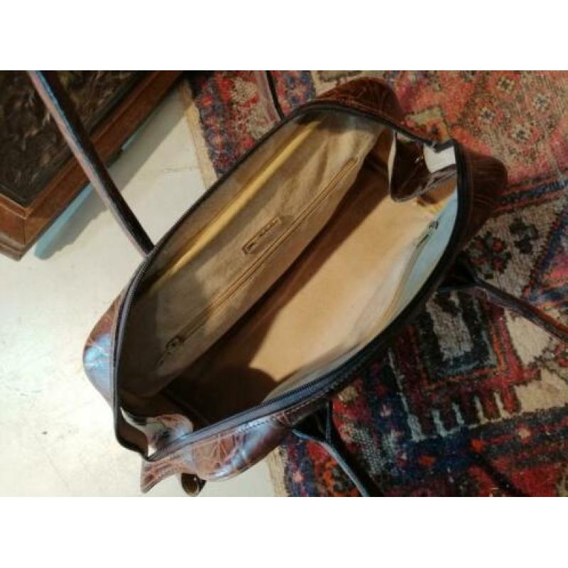 Vintage leren tas, made in France.