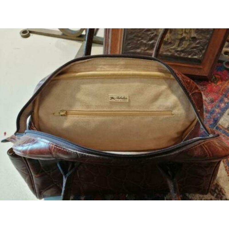 Vintage leren tas, made in France.