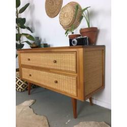 Vintage rotan sideboard - kast - cabinet