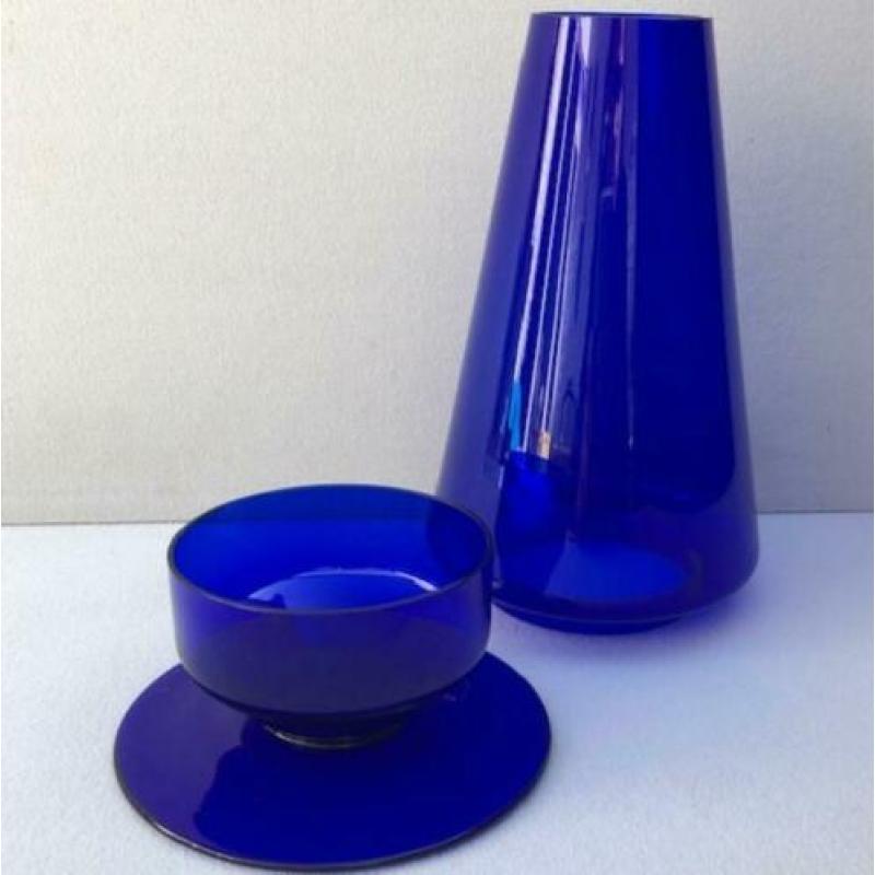 Waxinelicht houder blauw - Lampje