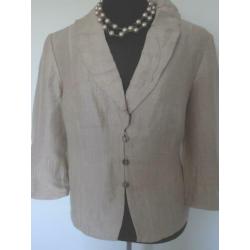 NIEUW Gerry Weber prachtig beige linnen zomer jasje mt 46