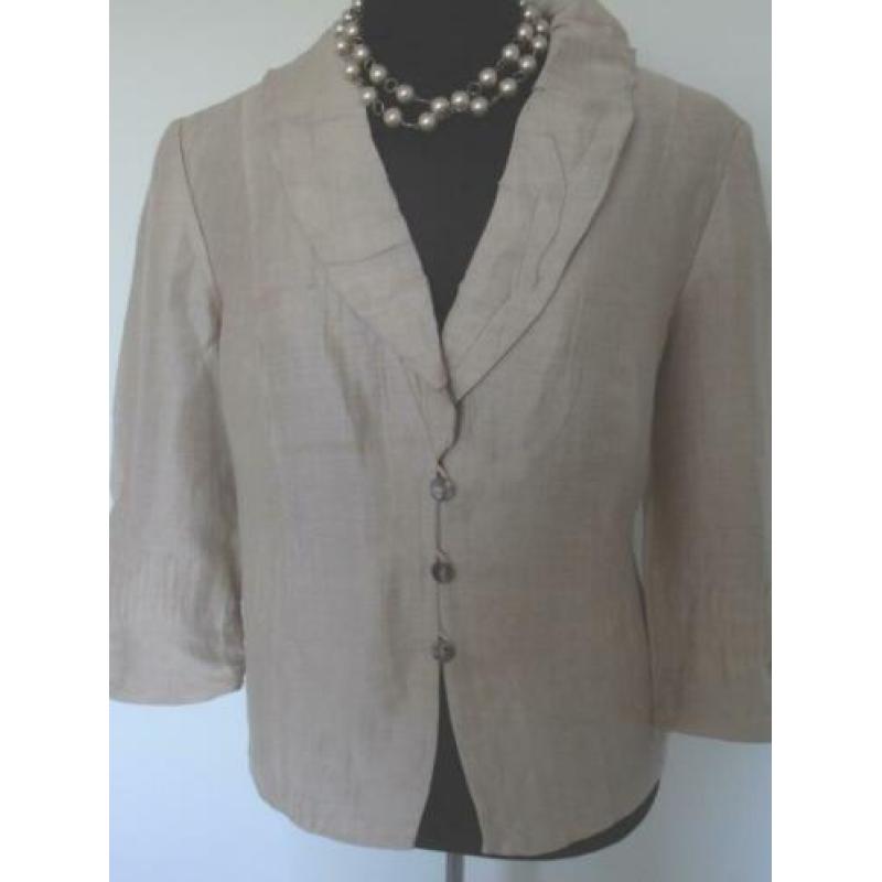NIEUW Gerry Weber prachtig beige linnen zomer jasje mt 46