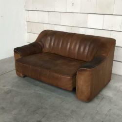 1970s Vintage De Sede DS44 Lederen Lounge Sofa Patina Stoer