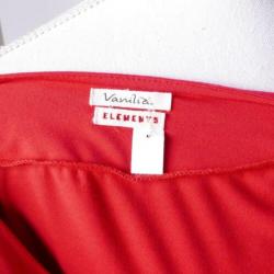 VANILIA basic red boatneck top maat 34 ZGAN