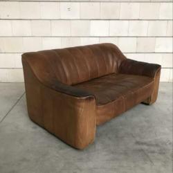 1970s Vintage De Sede DS44 Lederen Lounge Sofa Patina Stoer