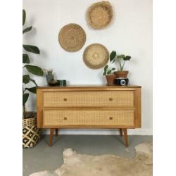 Vintage rotan sideboard - kast - cabinet