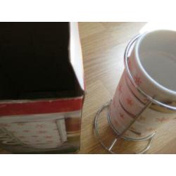 Compleet nieuwe Koffie Koppen Set (Incl. houder)