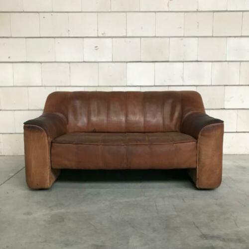 1970s Vintage De Sede DS44 Lederen Lounge Sofa Patina Stoer