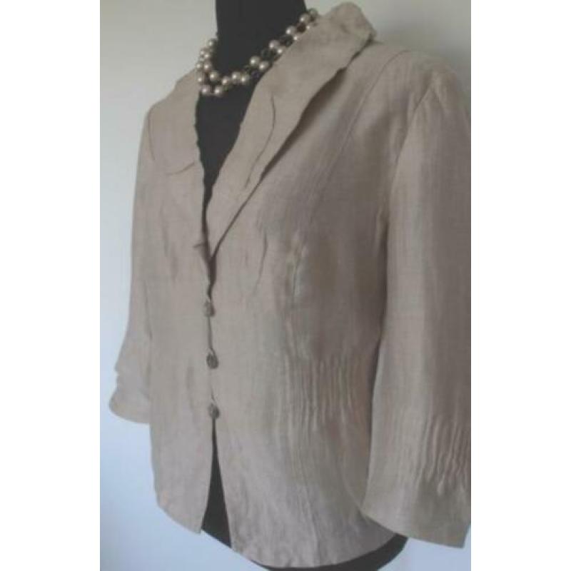 NIEUW Gerry Weber prachtig beige linnen zomer jasje mt 46
