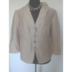 NIEUW Gerry Weber prachtig beige linnen zomer jasje mt 46