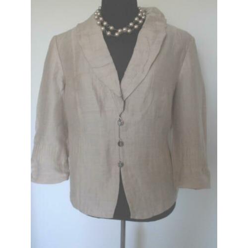 NIEUW Gerry Weber prachtig beige linnen zomer jasje mt 46