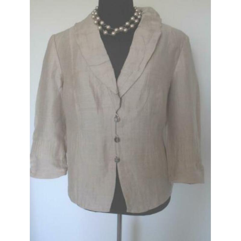 NIEUW Gerry Weber prachtig beige linnen zomer jasje mt 46