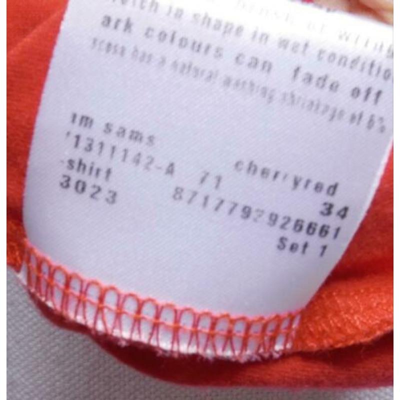 VANILIA basic red boatneck top maat 34 ZGAN