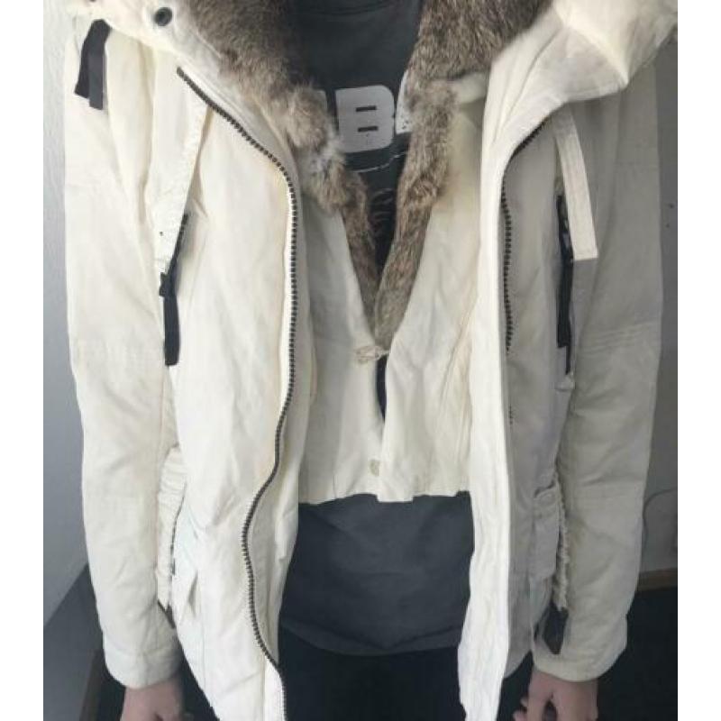 Gebroken witte winterjas Maat S
