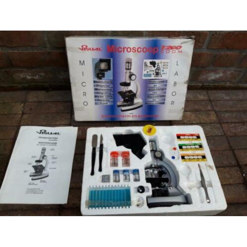 te koop visual microscoop 1200 zoom compleet in doos
